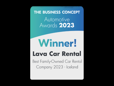 Award for the Best Family-Owned Car Rental Company in Iceland 2023 won by Lava Car Rental - Business Concept 