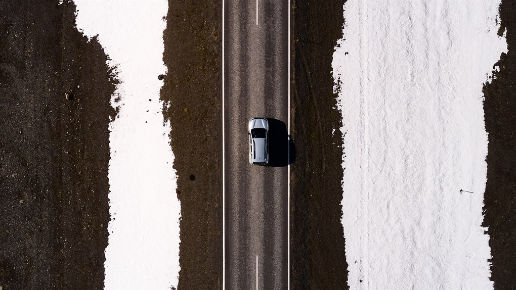 Road in spring in Iceland