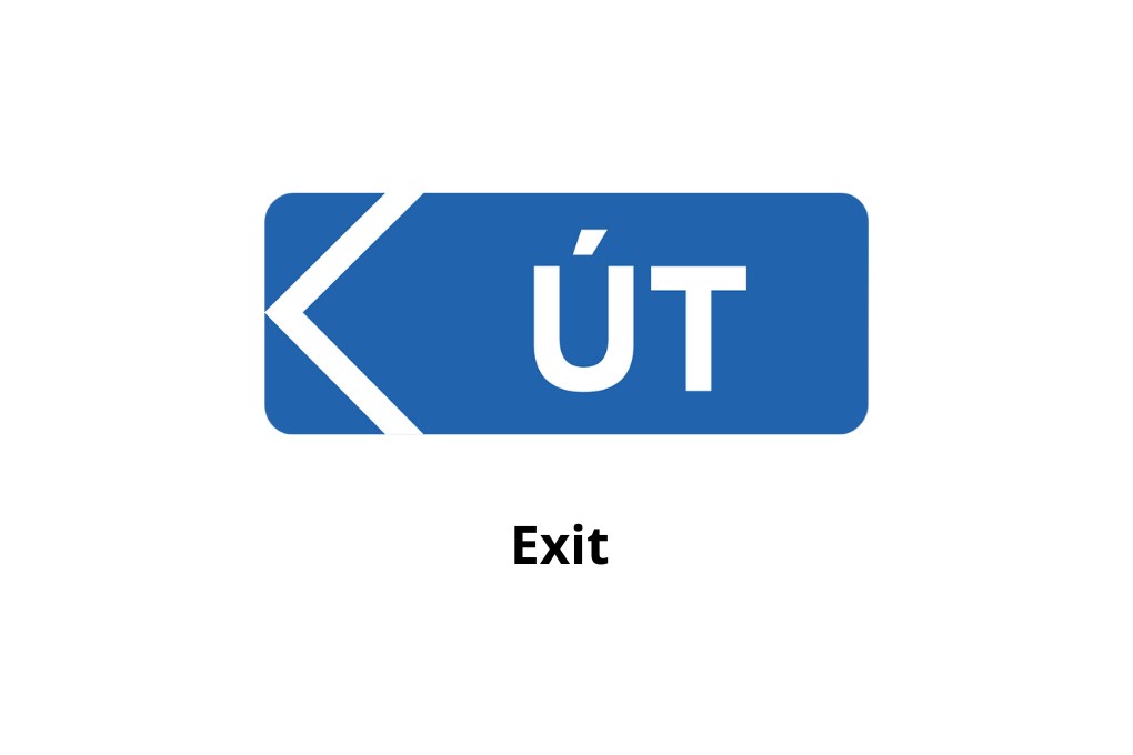 Exit road sign in Iceland