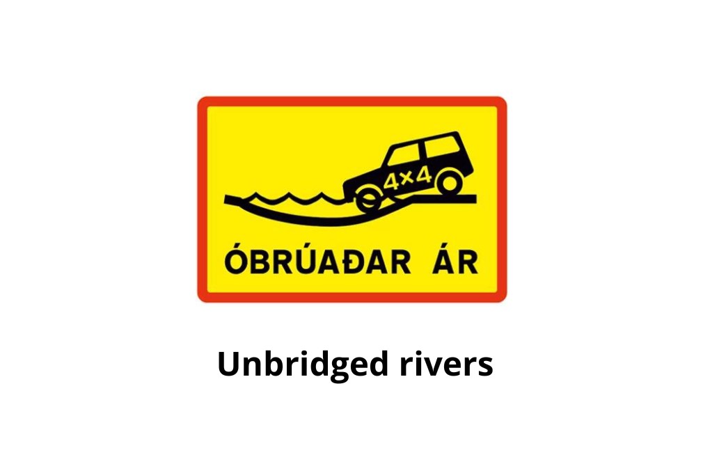 Iceland river crossing sign