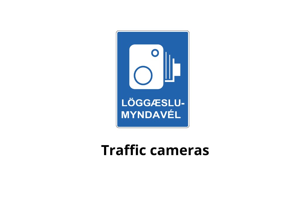 Traffic cameras sign in Iceland