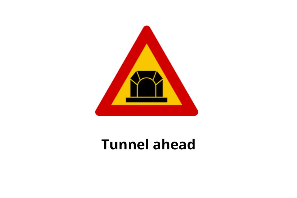 Tunnel road sign in Iceland