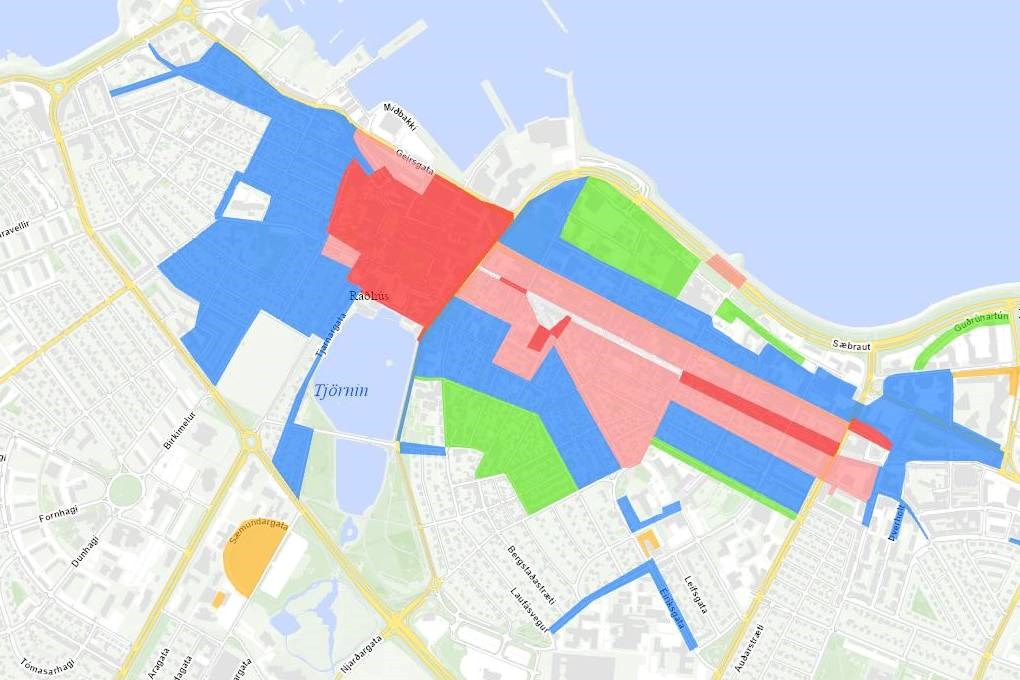 Parking zones in Reykjavik