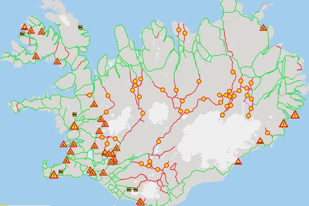 Road.is map in Iceland