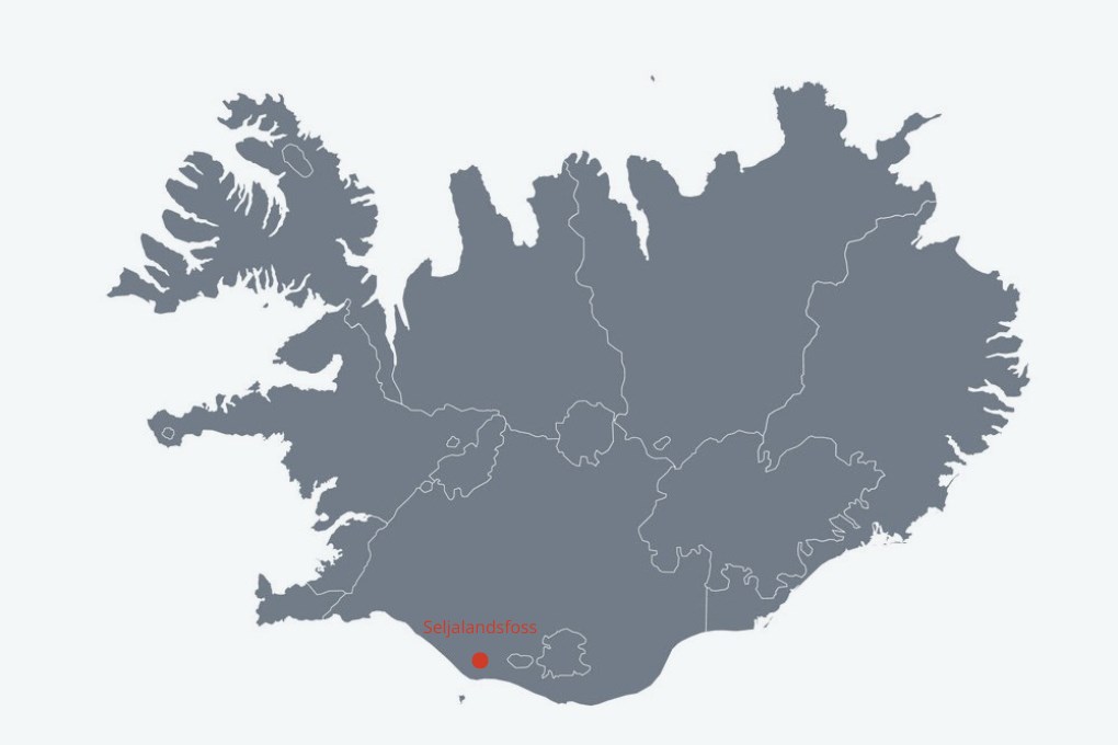 Seljalandsfoss waterfall is located in South Iceland