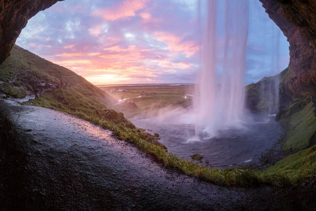 Seljalandsfoss waterfall in Iceland in summertime