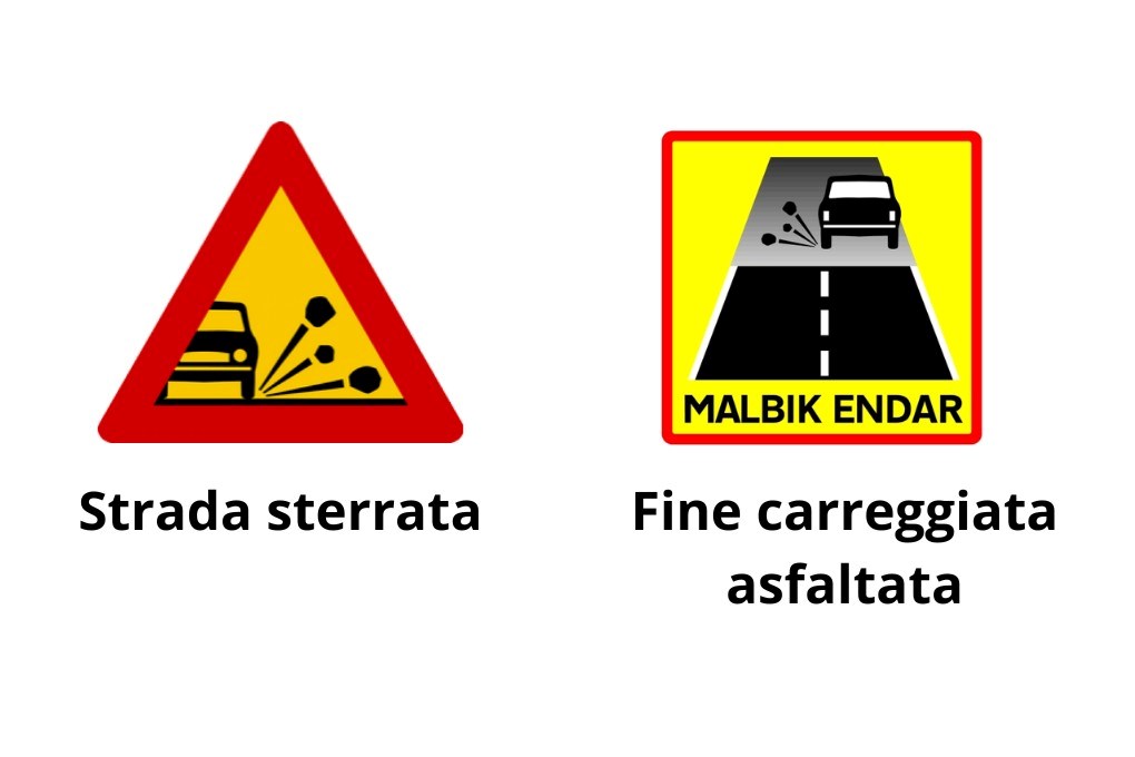 Dei cartelli indicanti una strada sterrata in Islanda