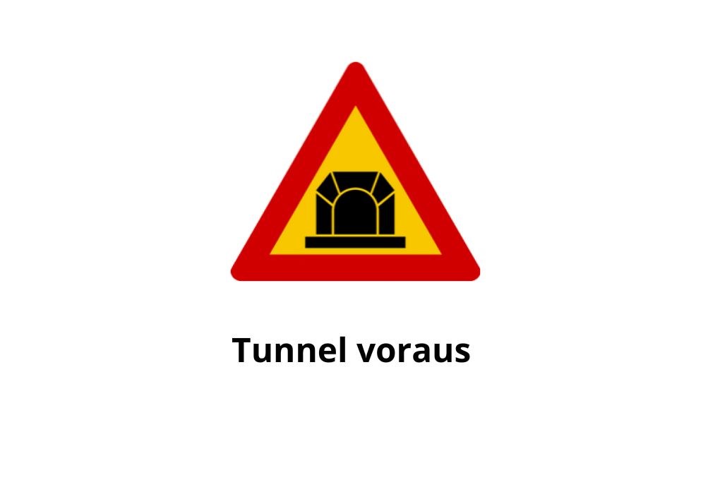 Isländisches Verkehrsschild für einen Tunnel